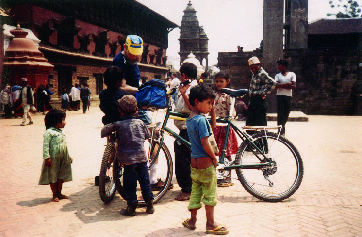The children of Bhaktapur welcoming visitors in Dhurbar. Day 6